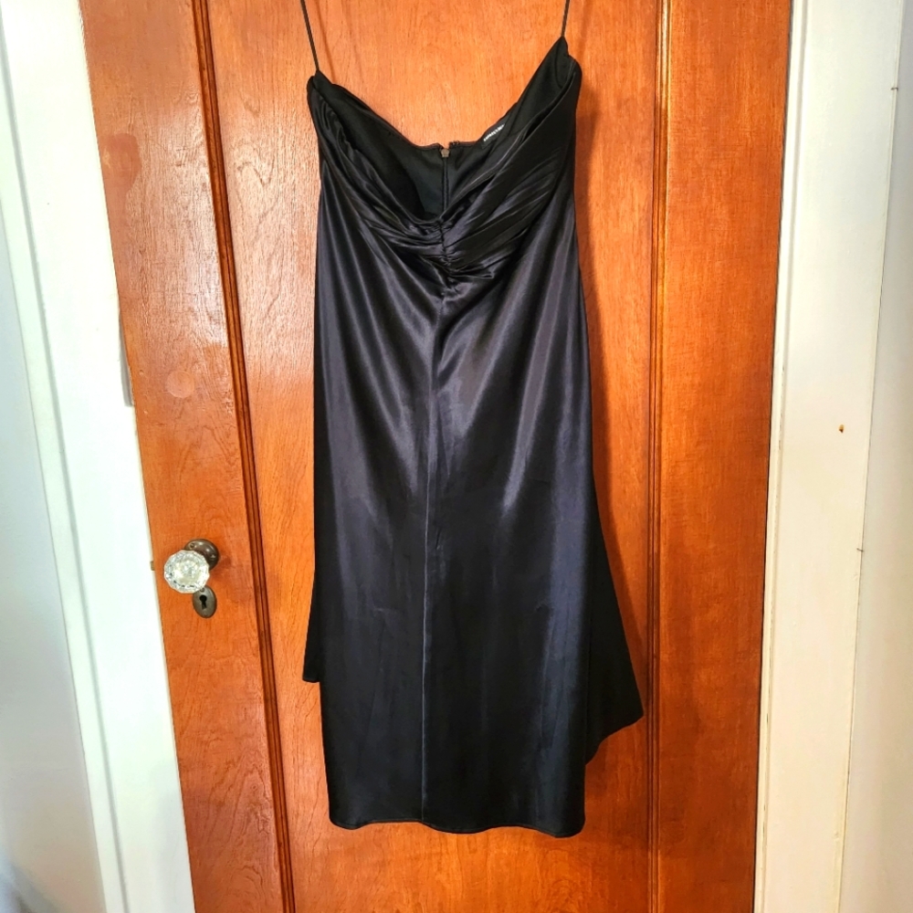 Strapless silk A-line dress, Size 6. Express Design Studio.